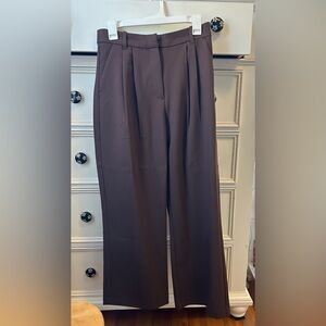 Never worn Abercrombie Curve Love A&F Sloane Tailored Wide Leg Pant in brown